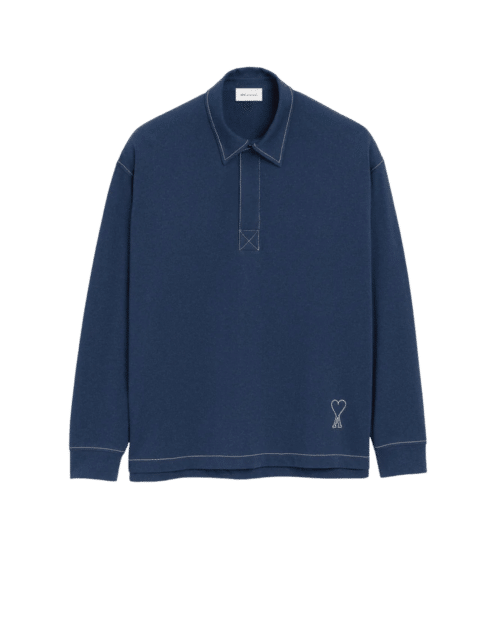 Polo Manches Longues Coton Encre