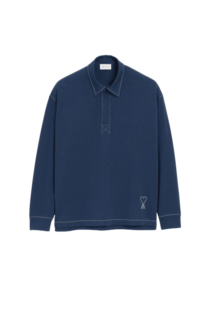 Polo Manches Longues Coton Encre