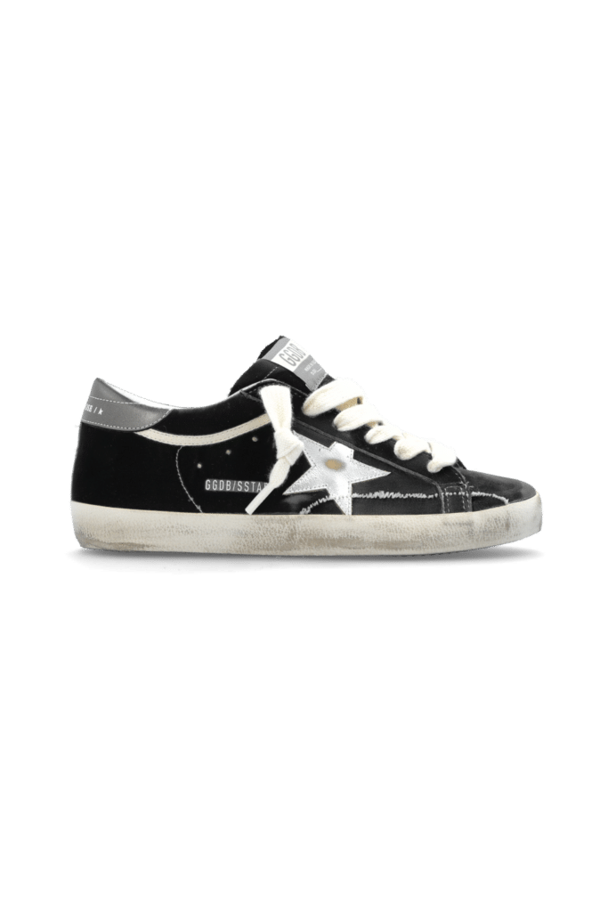 Super Star Velours Noir Étoile Argent