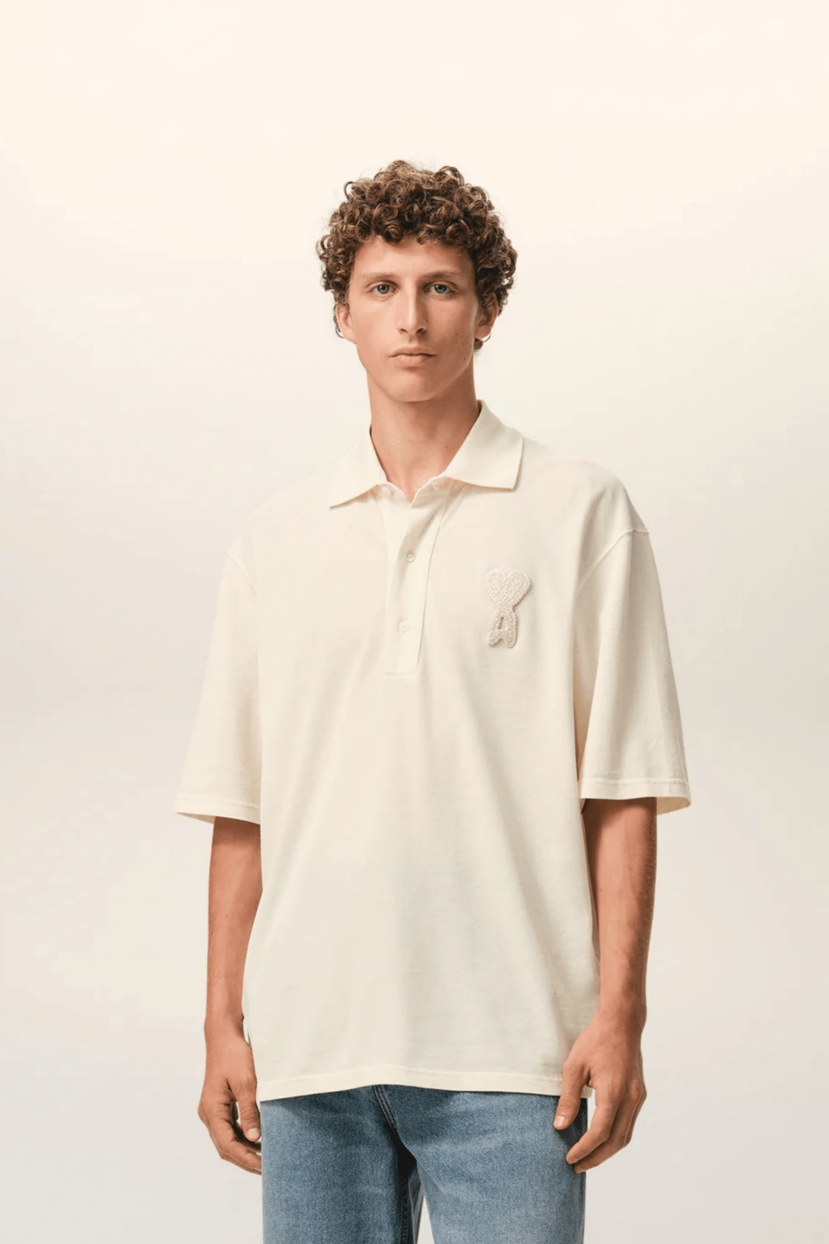 Polo Blanc Crème Patch Crochet Crème