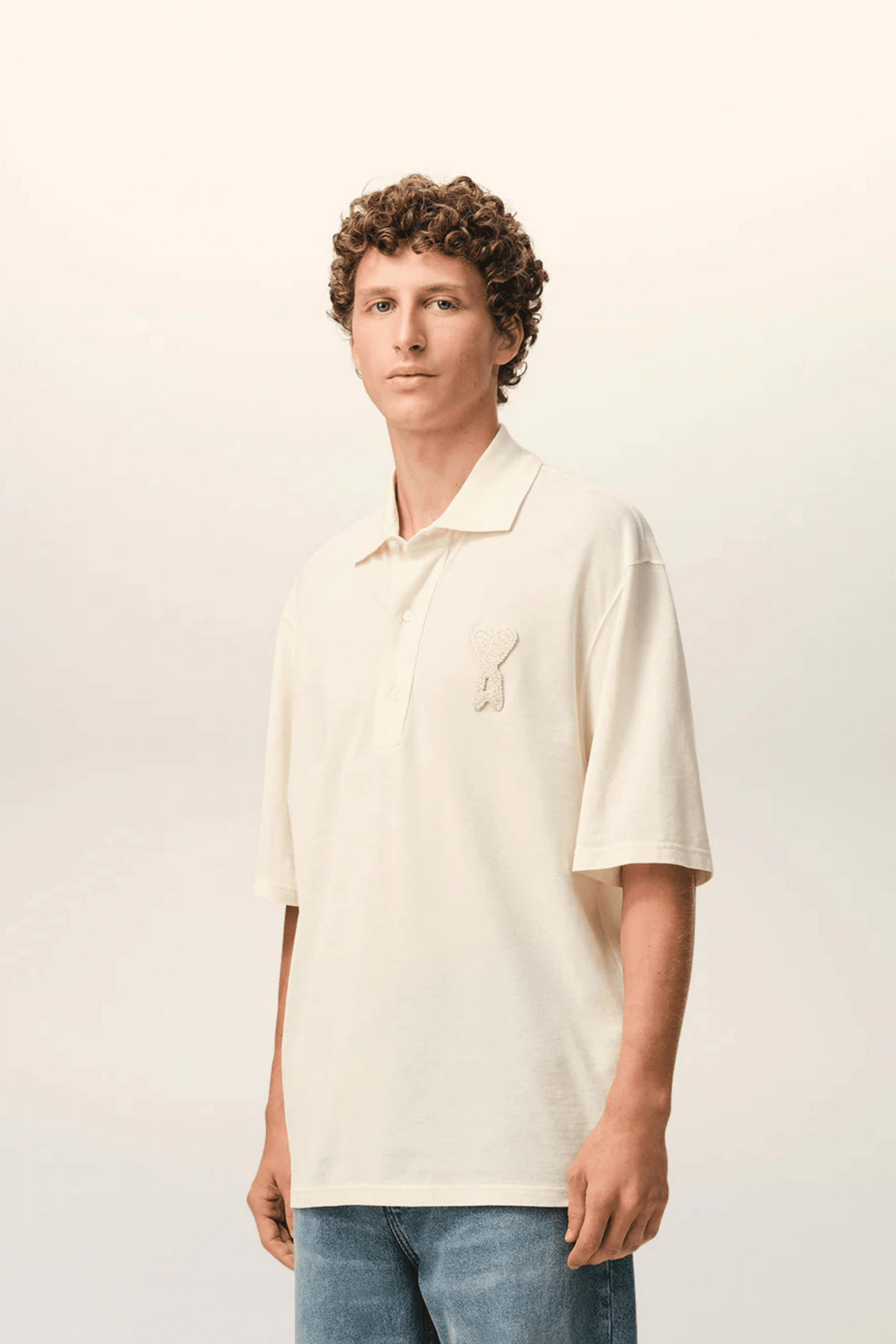 Polo Blanc Crème Patch Crochet Crème