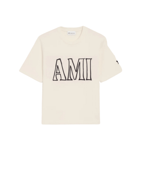 Tee-Shirt Coton Blanc Imprimé Ami Noir