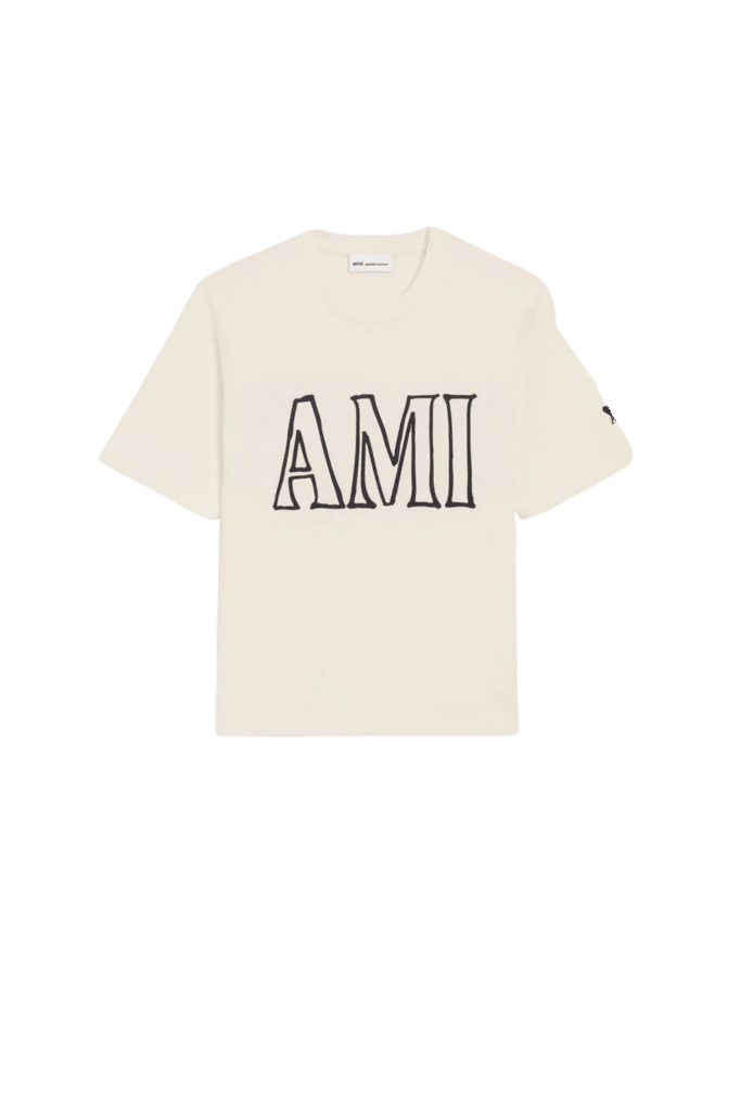 Tee-Shirt Coton Blanc Imprimé Ami Noir