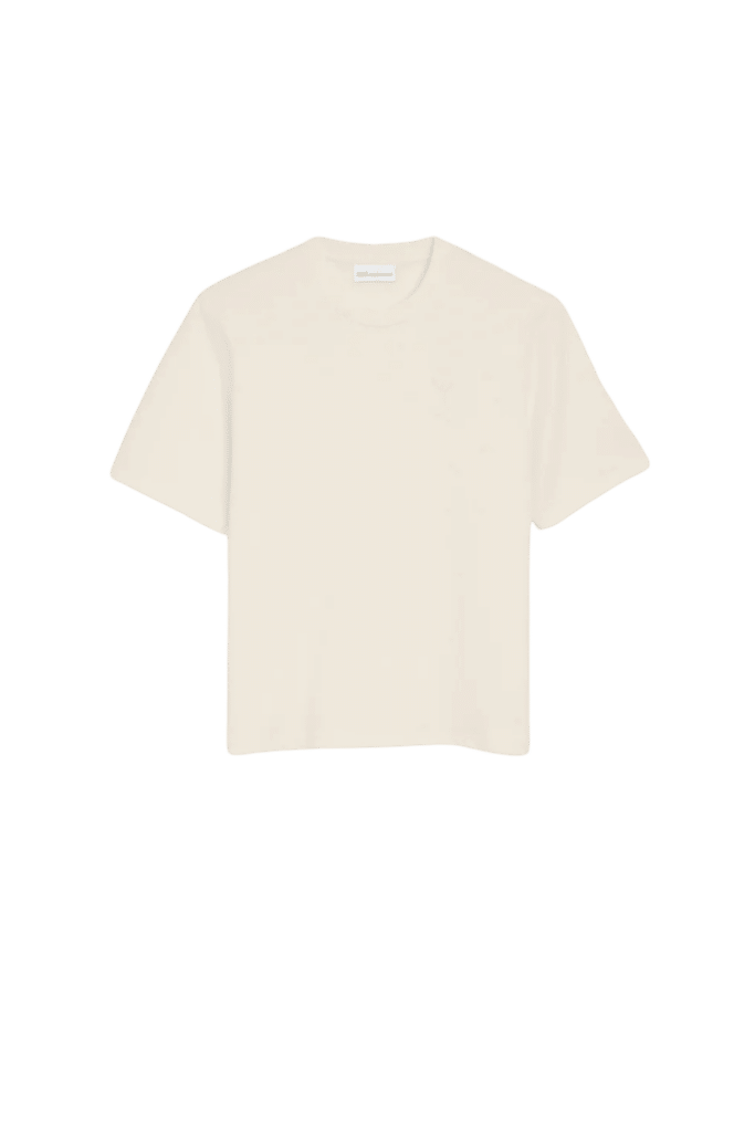 Tee-Shirt Crème Cœur Embossé Ton sur Ton