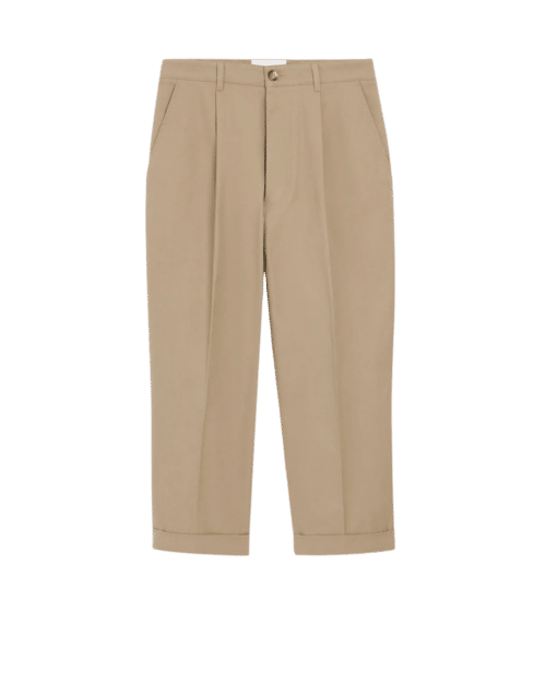 Pantalon Carotte Oversize Beige Taupe