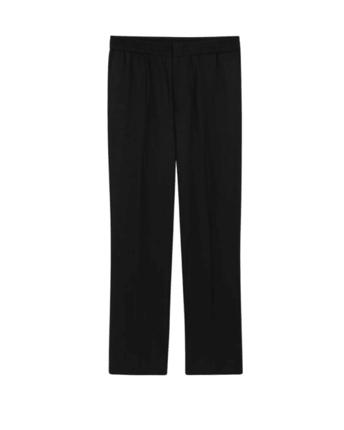 Pantalon Taille Élastiquée Laine Noire