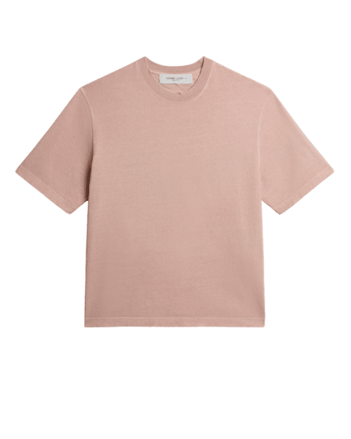 Tee-Shirt Coton Rose Poudré Vieilli Logo Inversé