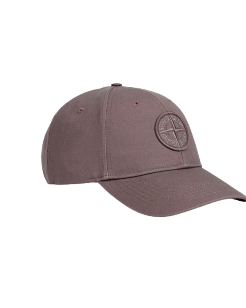 Casquette Coton Gris Violine Logo Brodé