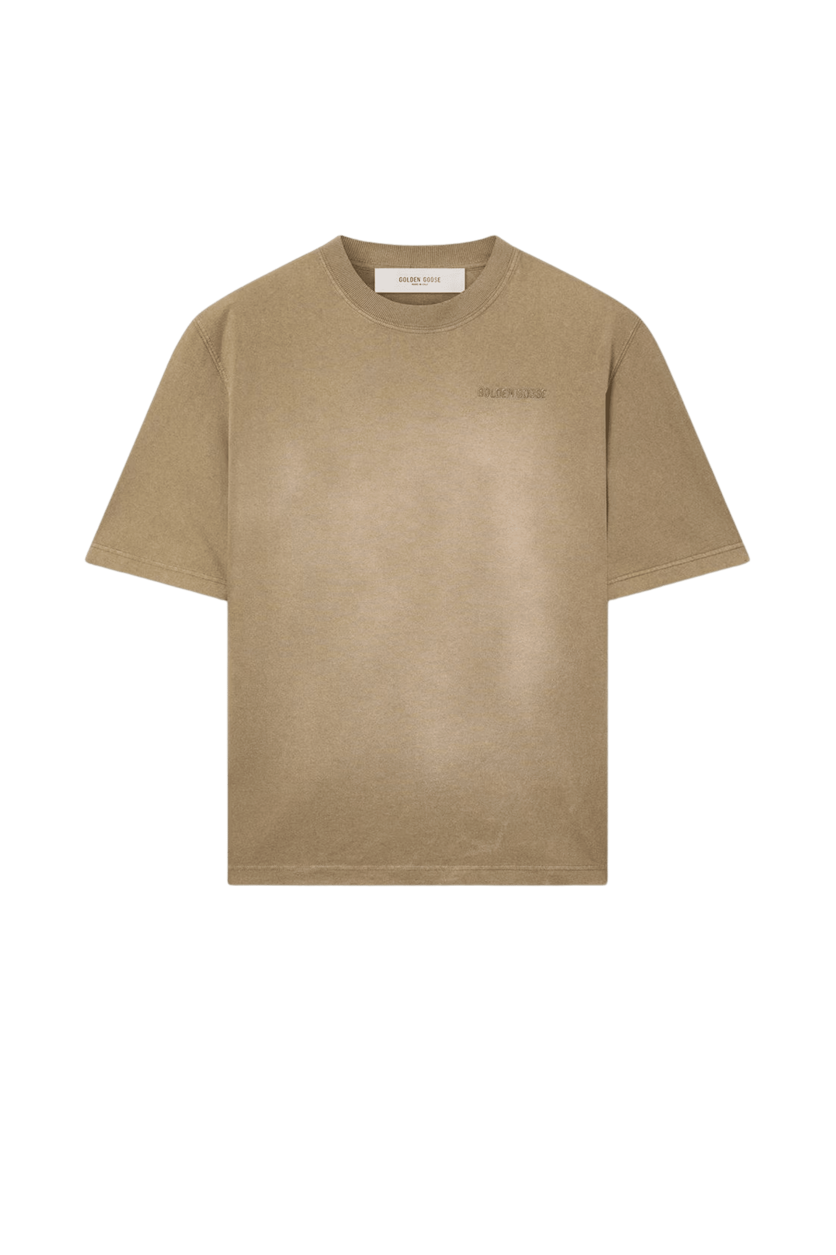 Tee-Shirt Coton Beige Vieilli Logo