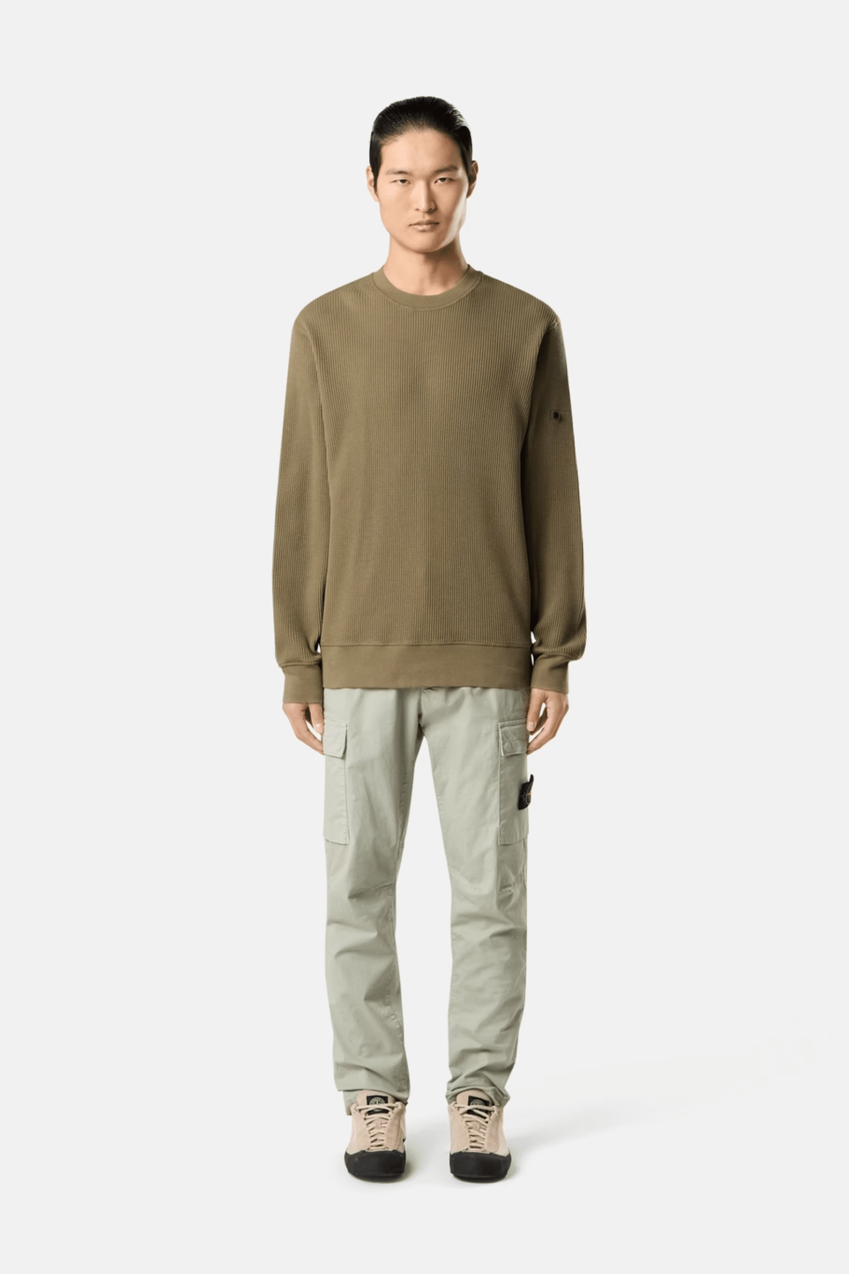 Pantalon Cargo Coton Extensible Sauge