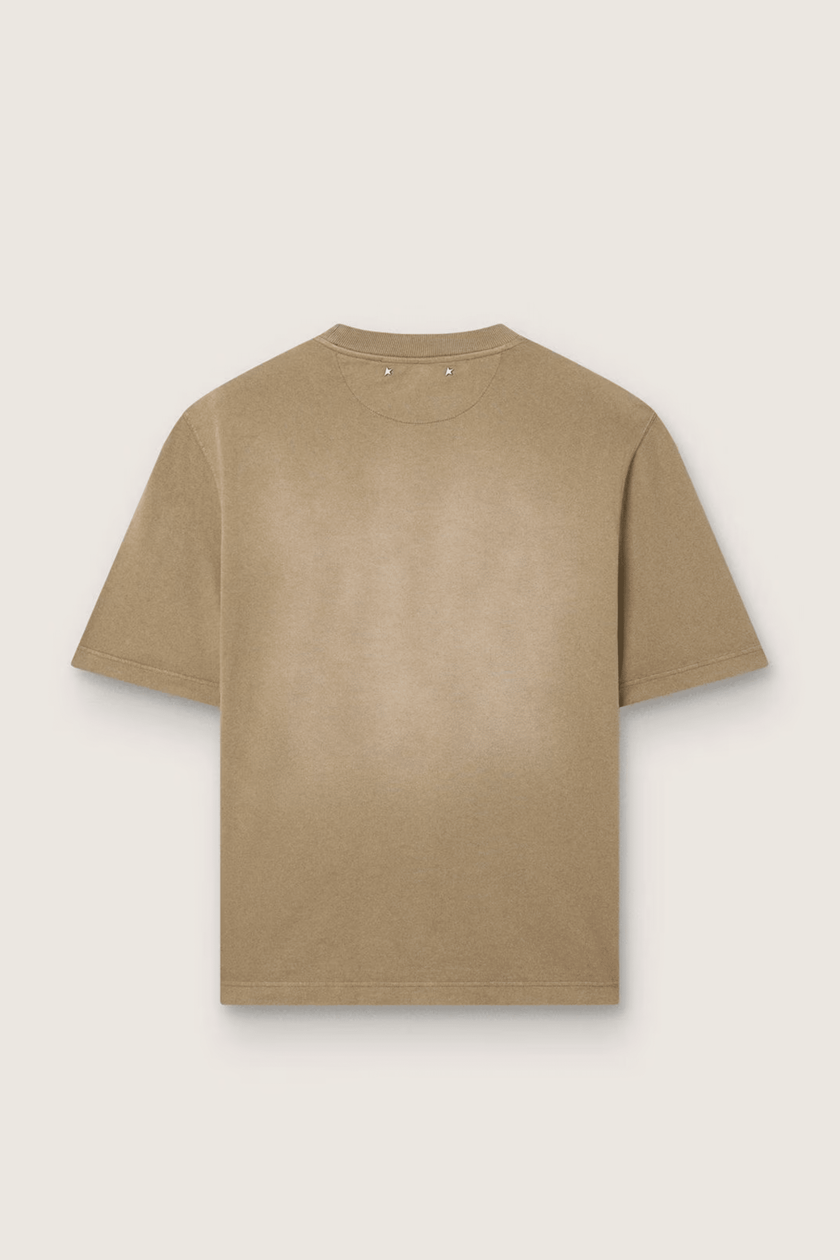Tee-Shirt Coton Beige Vieilli Logo