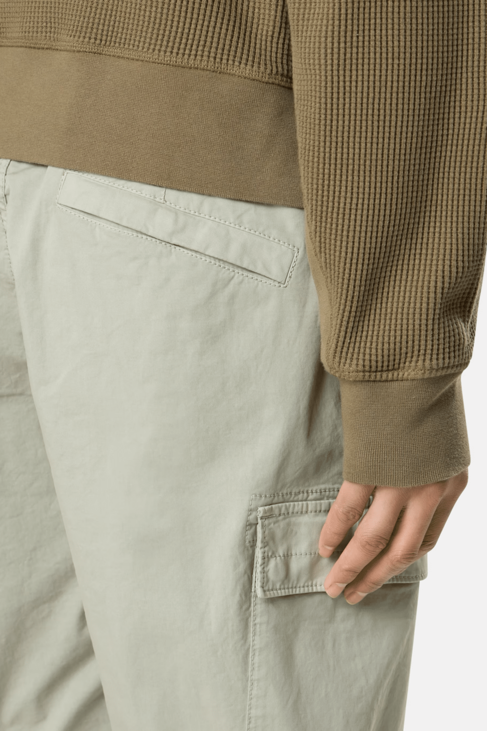 Pantalon Cargo Coton Extensible Sauge