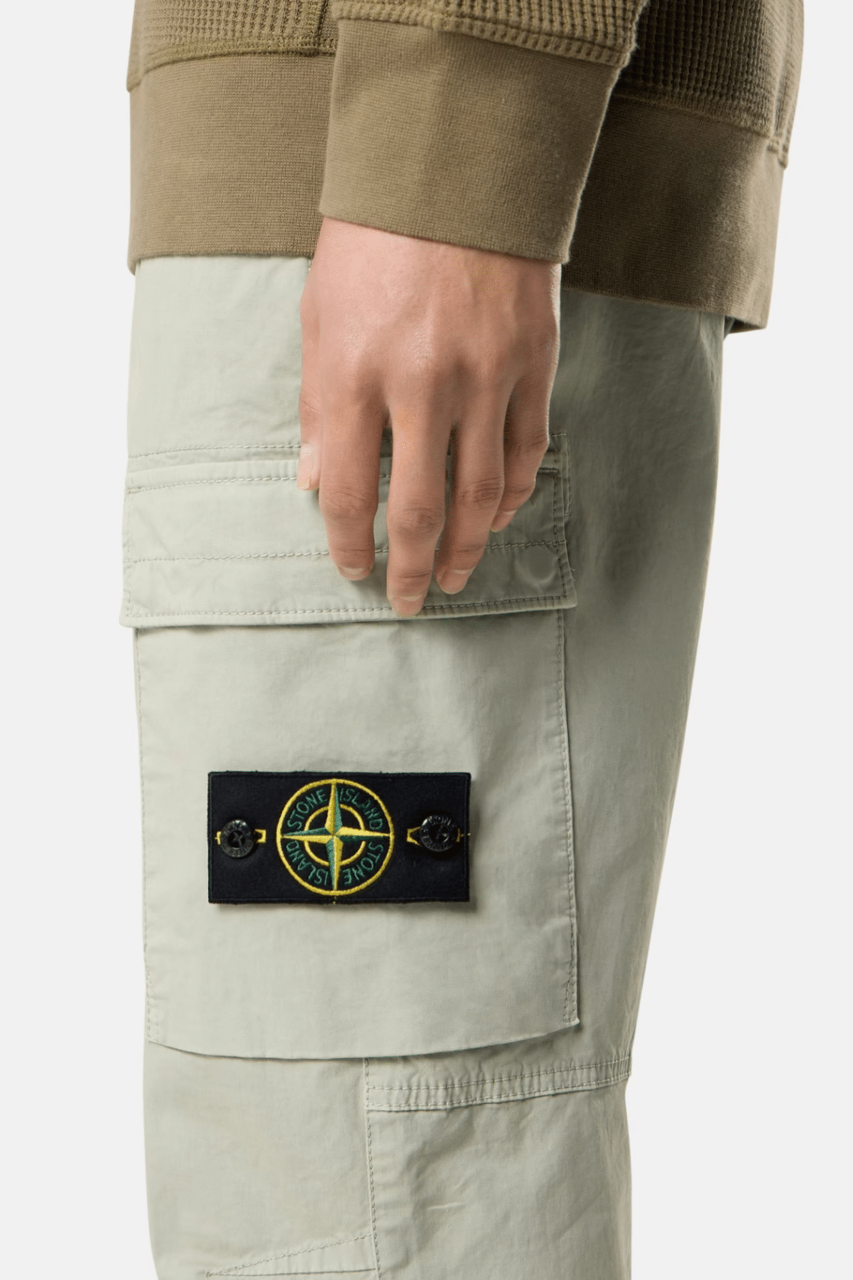 Pantalon Cargo Coton Extensible Sauge