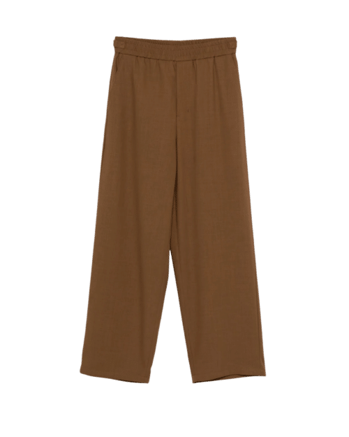 Pantalon taille Élastiqué Laine Noisette