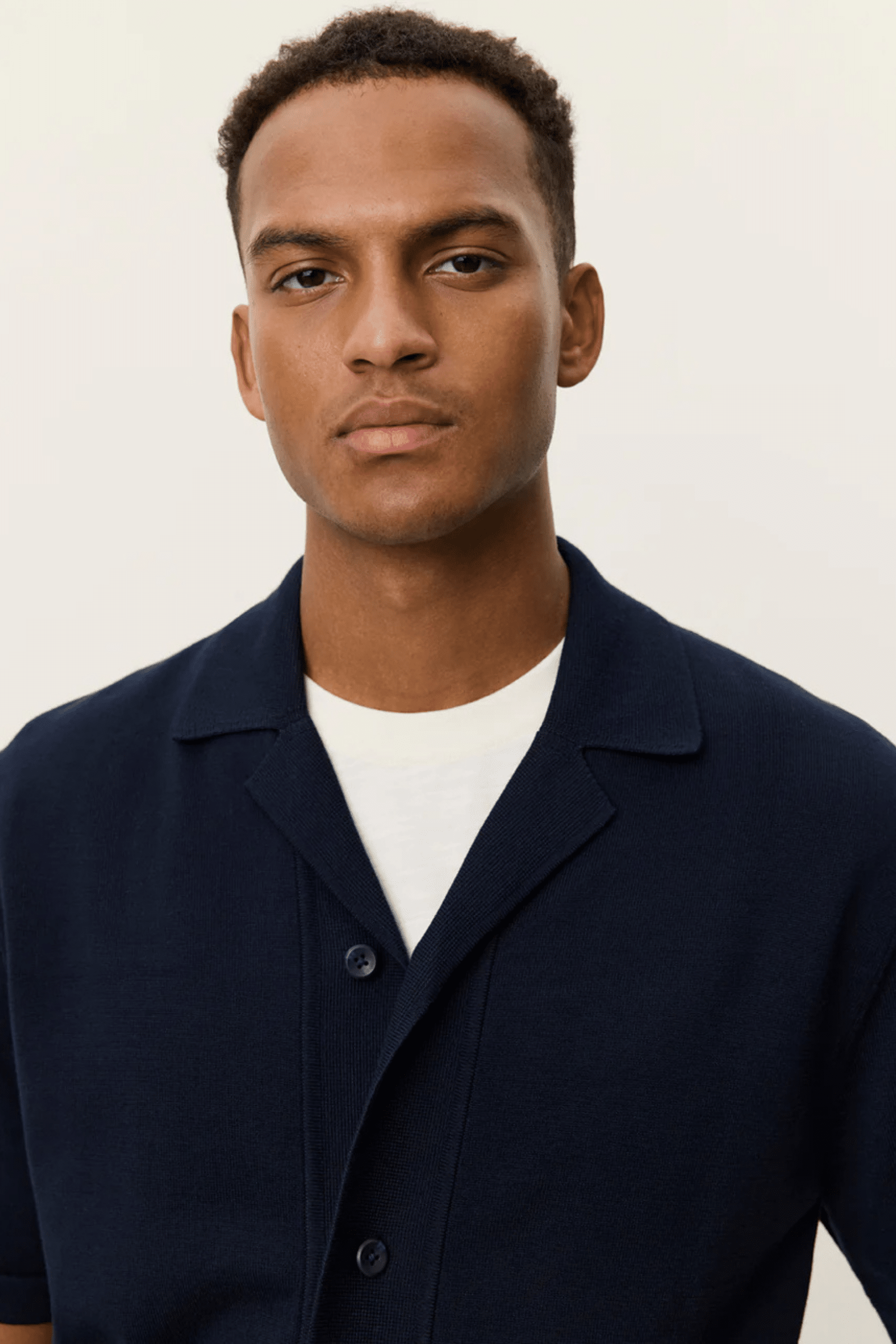 Chemise Arabesque Maille Coton Marine