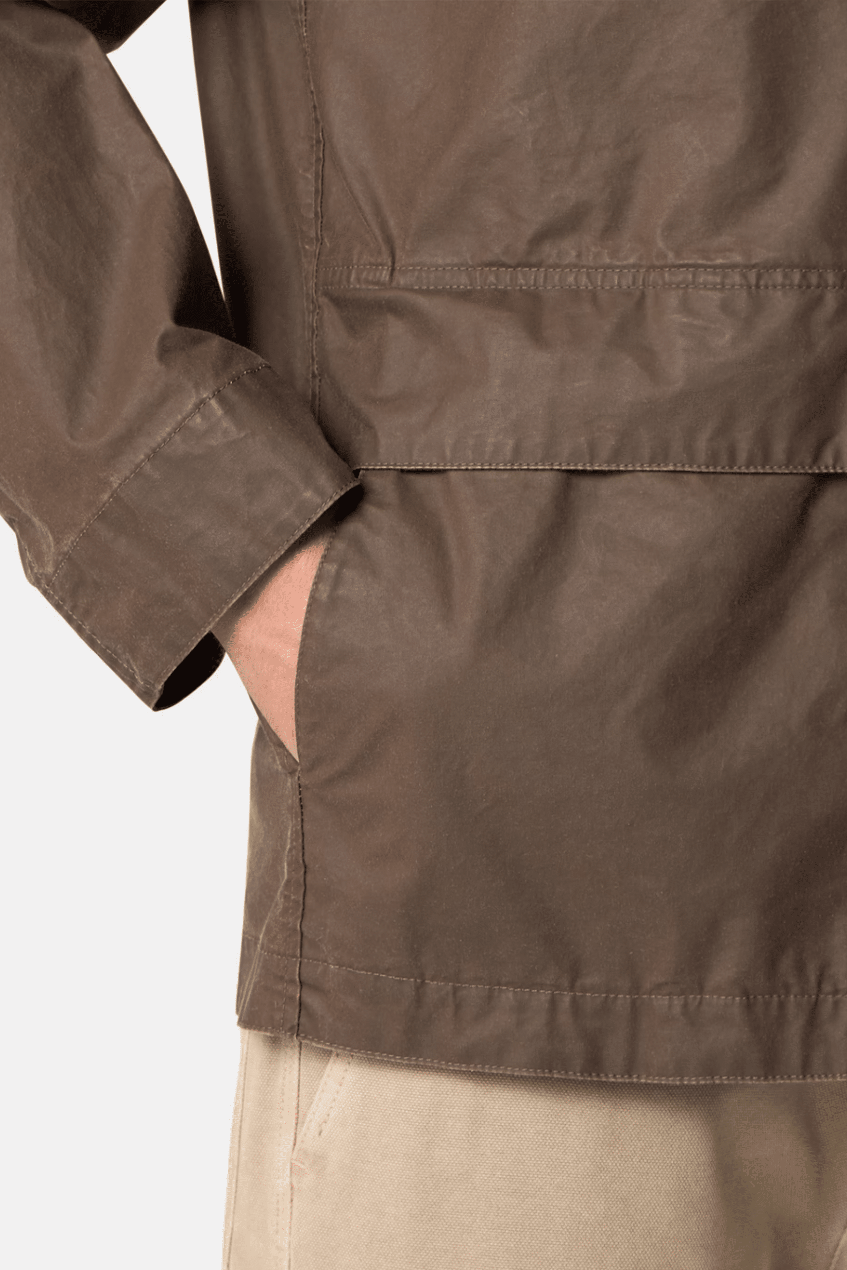 Veste Enduite Coton Polyester Terre d'Ombre