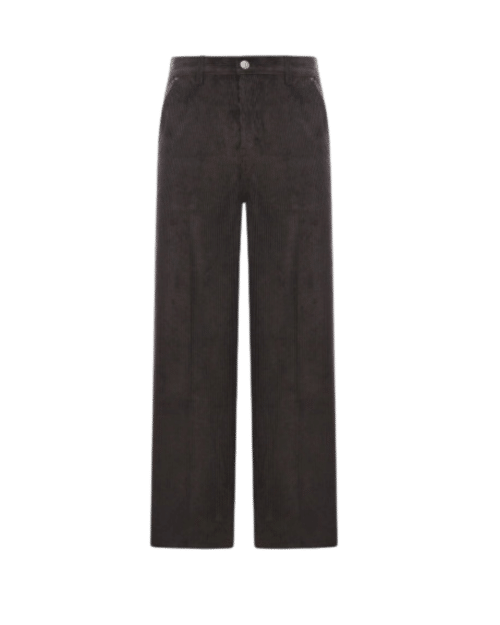 Pantalon Large Velours Anthracite