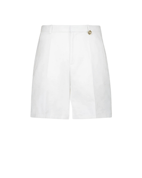 Short Coton Monogrammé Blanc