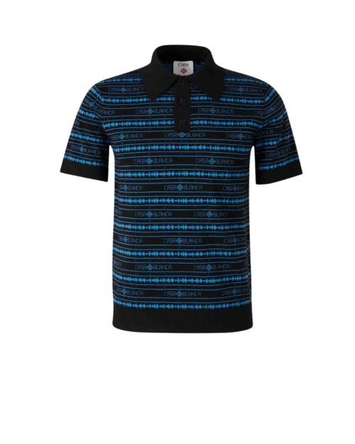 Polo Laine Sound Wave Noir Bleu