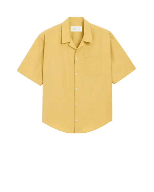 Chemise Boxy Coton Jaune Pastel