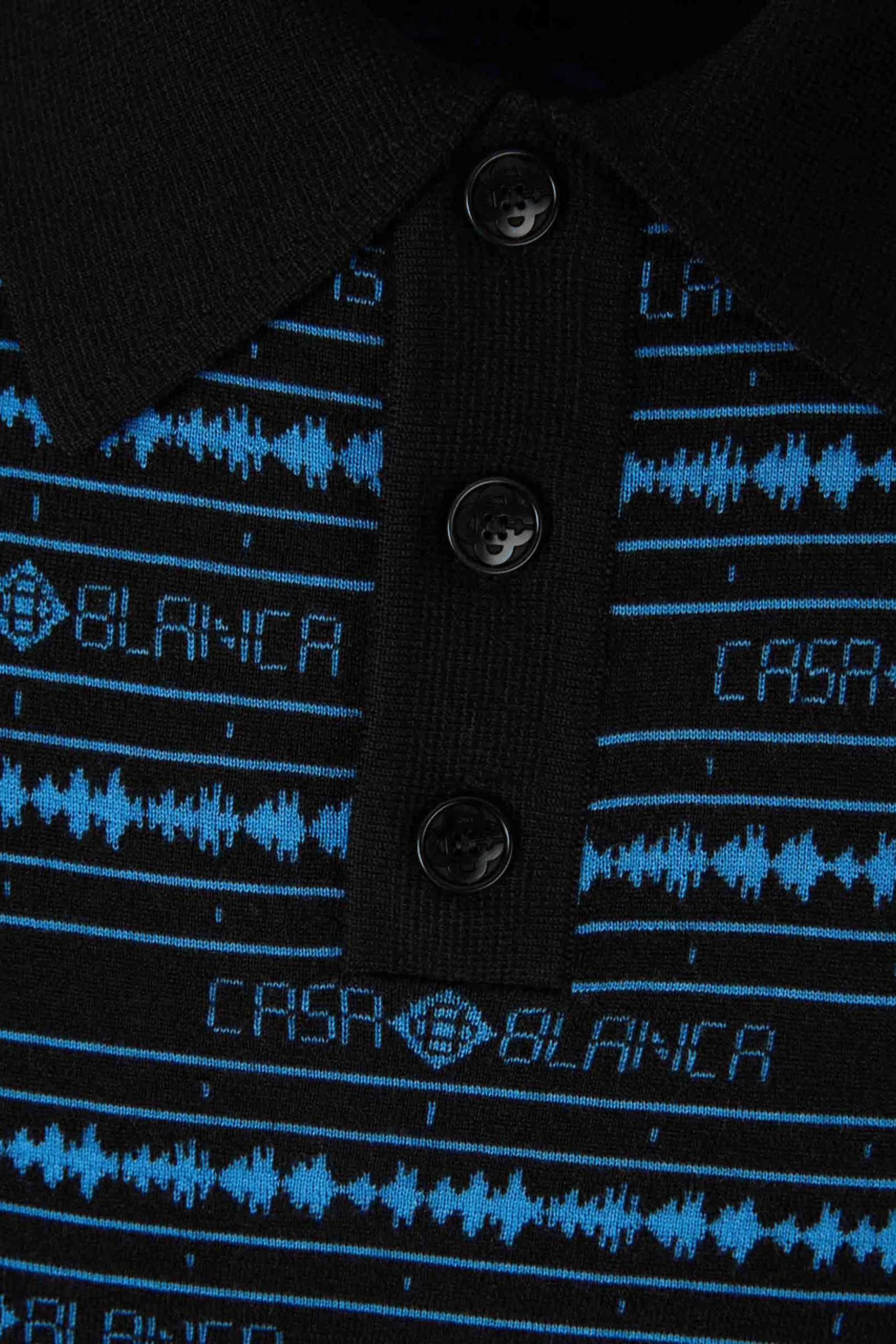 Polo Laine Sound Wave Noir Bleu