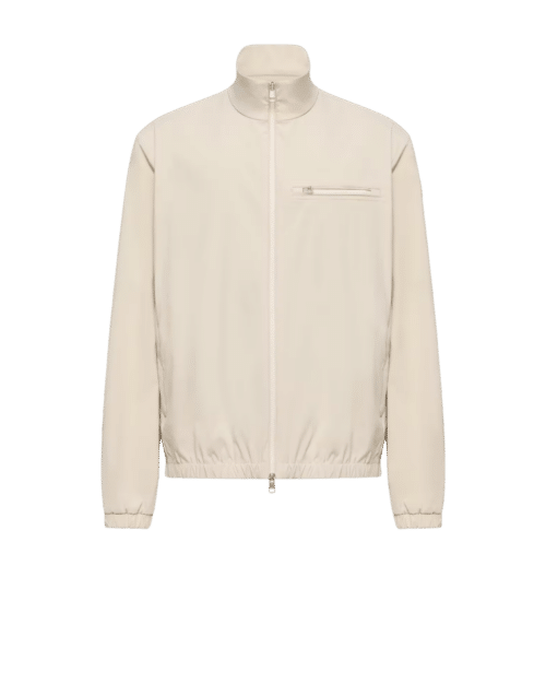 Veste Zippée Polyester Mélangé Crème