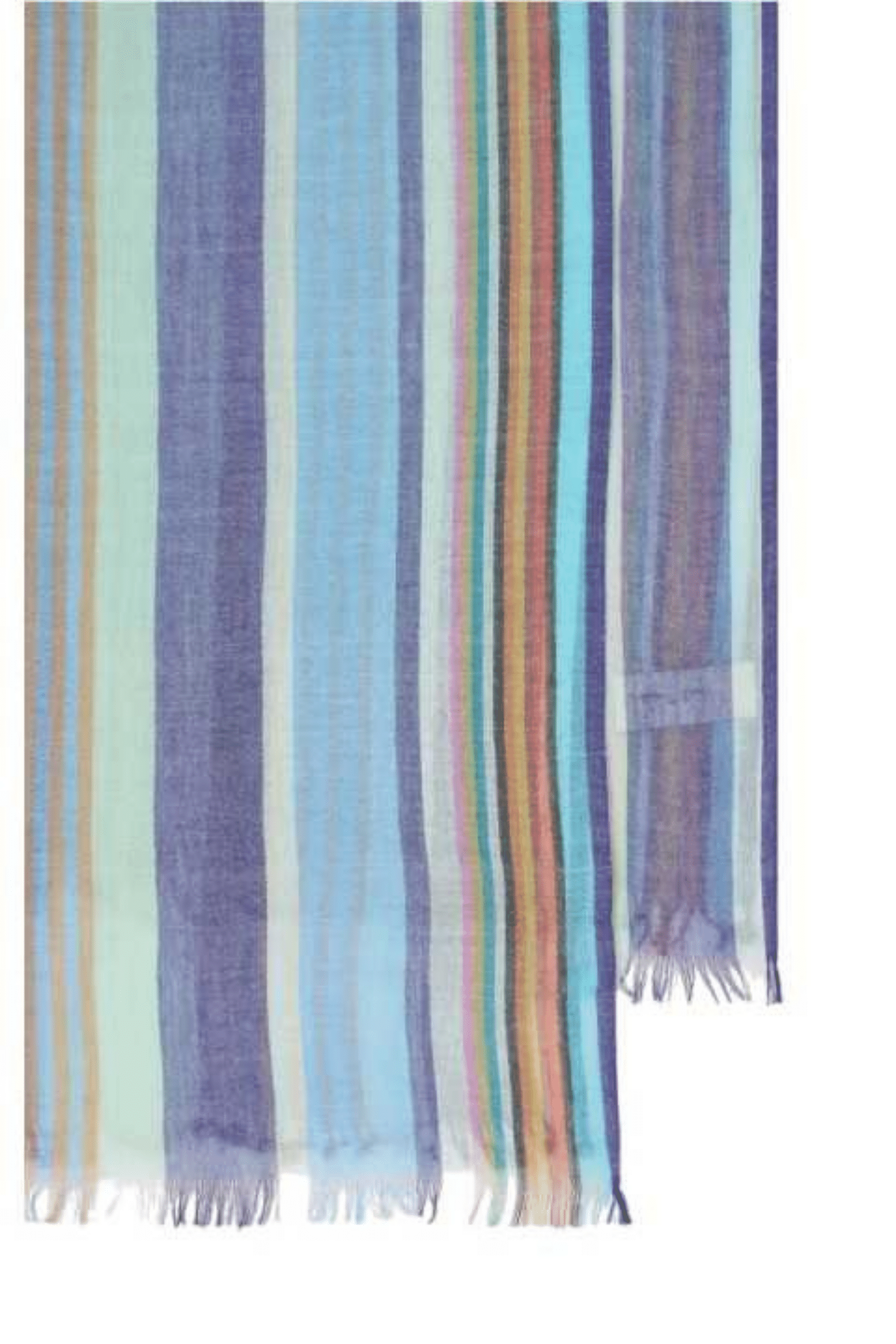 Écharpe Rayures Coton Bleu – Image 2