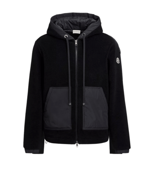 Cardigan Zippé à Capuche Noir