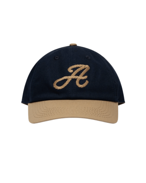 Casquette Baseball Bleu Beige Logo Brodé
