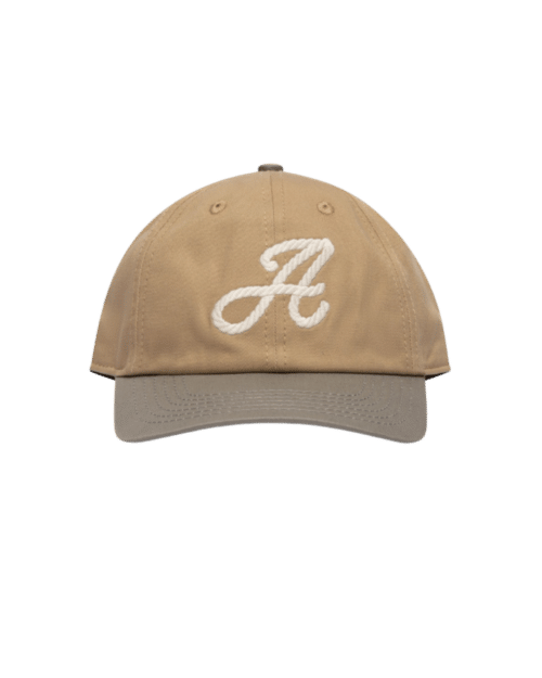 Casquette Baseball Beige Gris Logo Brodé