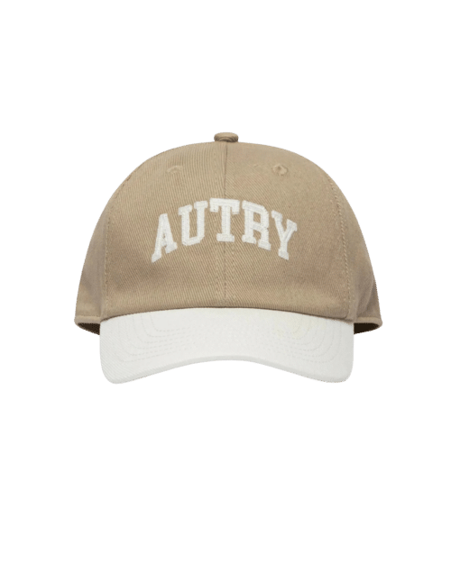 Casquette Baseball Beige Blanc Logo Brodé