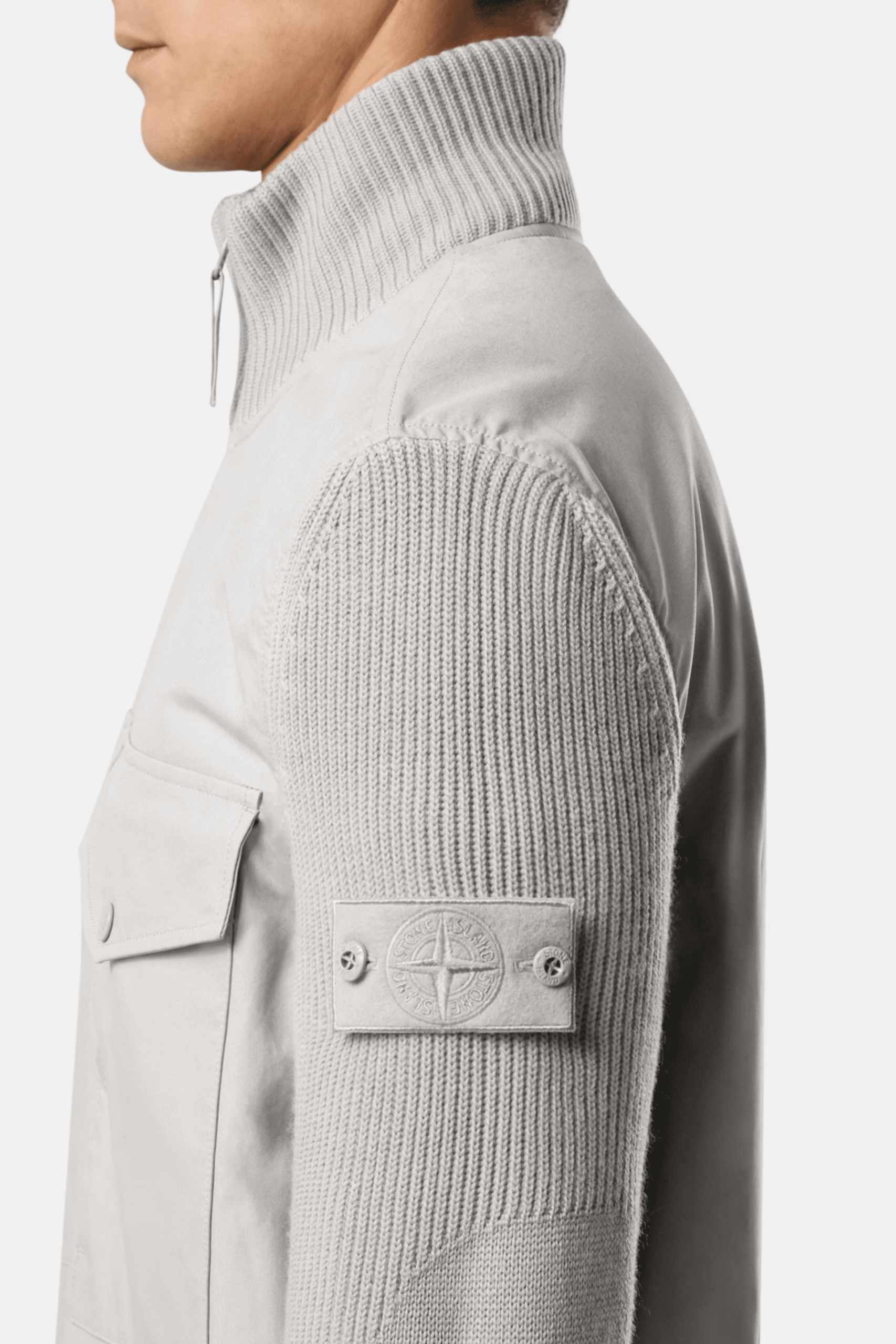 Coupe Vent Coton Gris Poudré