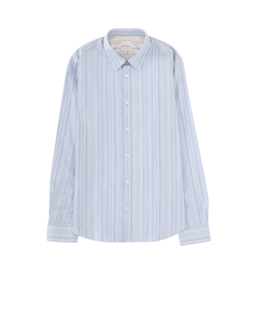 Chemise Bleue Ciel à Rayures en Coton