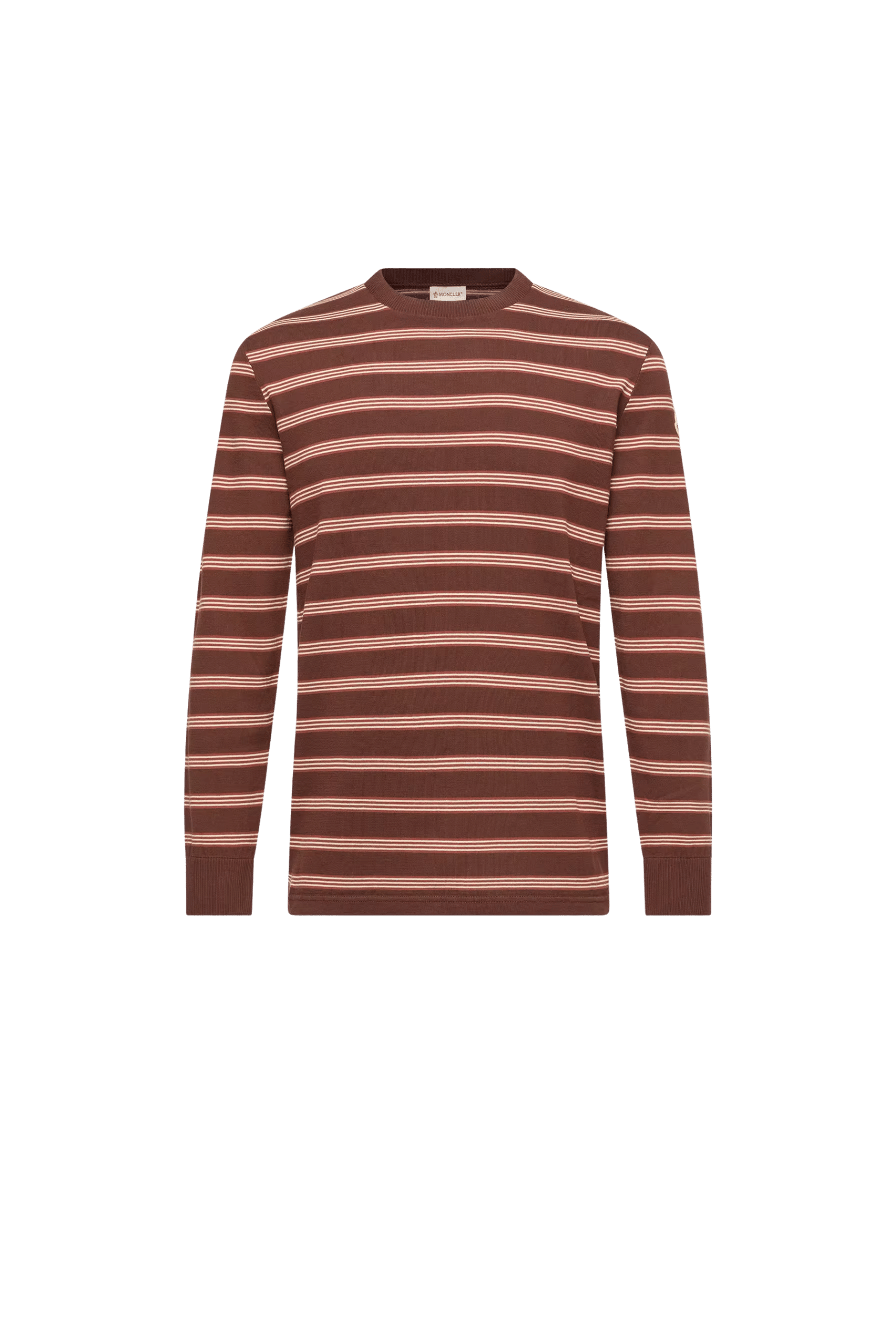 Sweat Coton Rayé Marron Rose