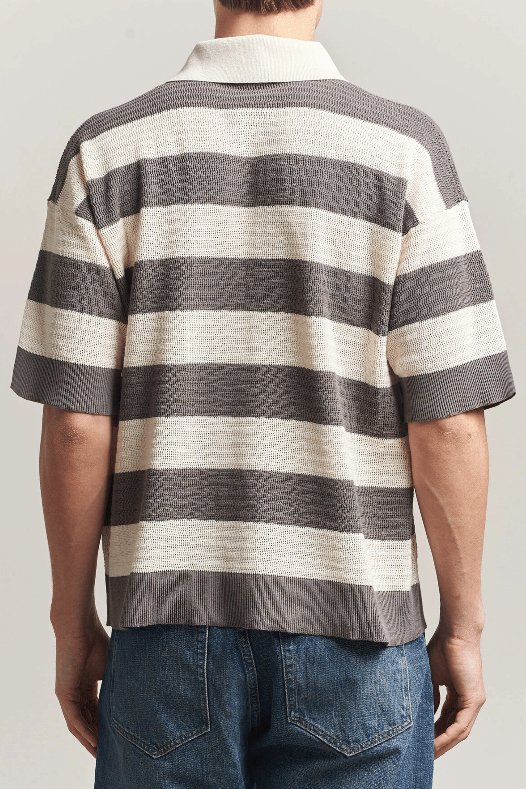 Polo Coton Blanc Crème Carbone