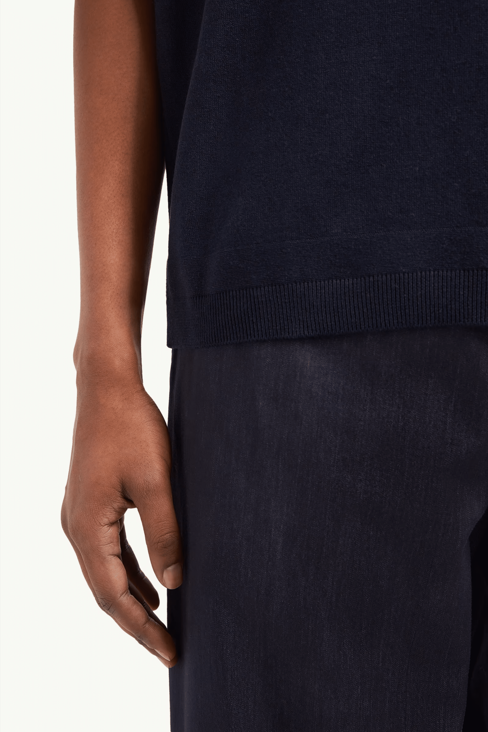 Tee-Shirt Coton Soie Bleu Marine