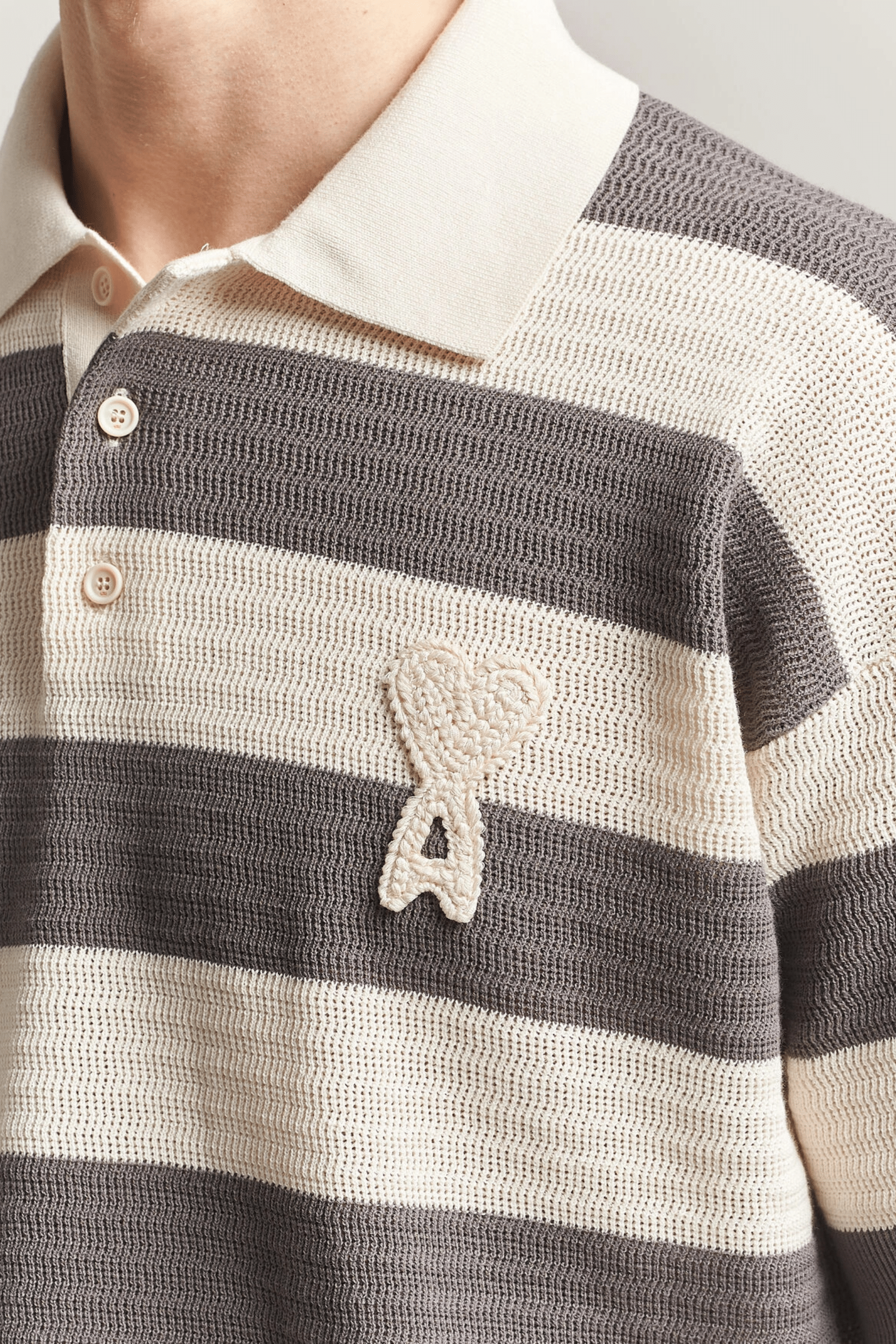 Polo Coton Blanc Crème Carbone