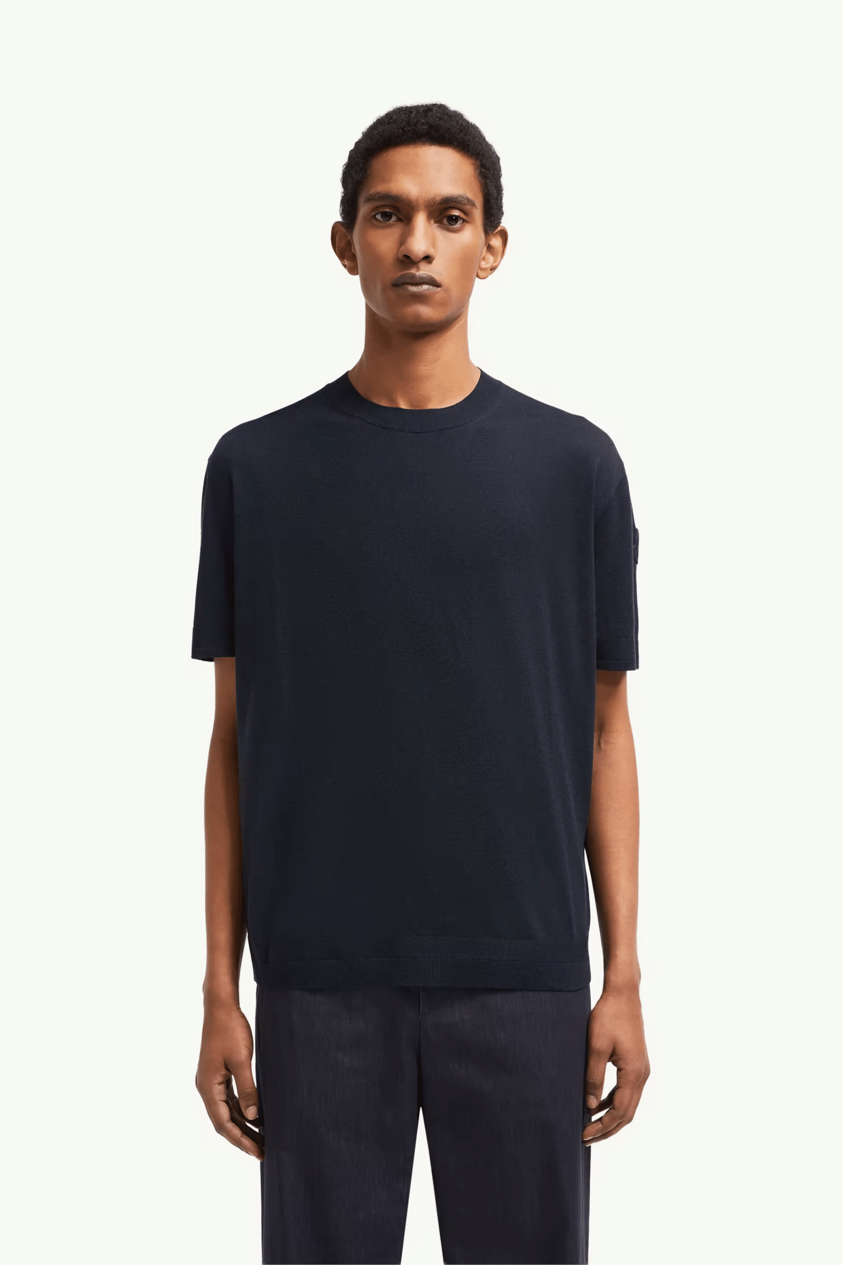 Tee-Shirt Coton Soie Bleu Marine