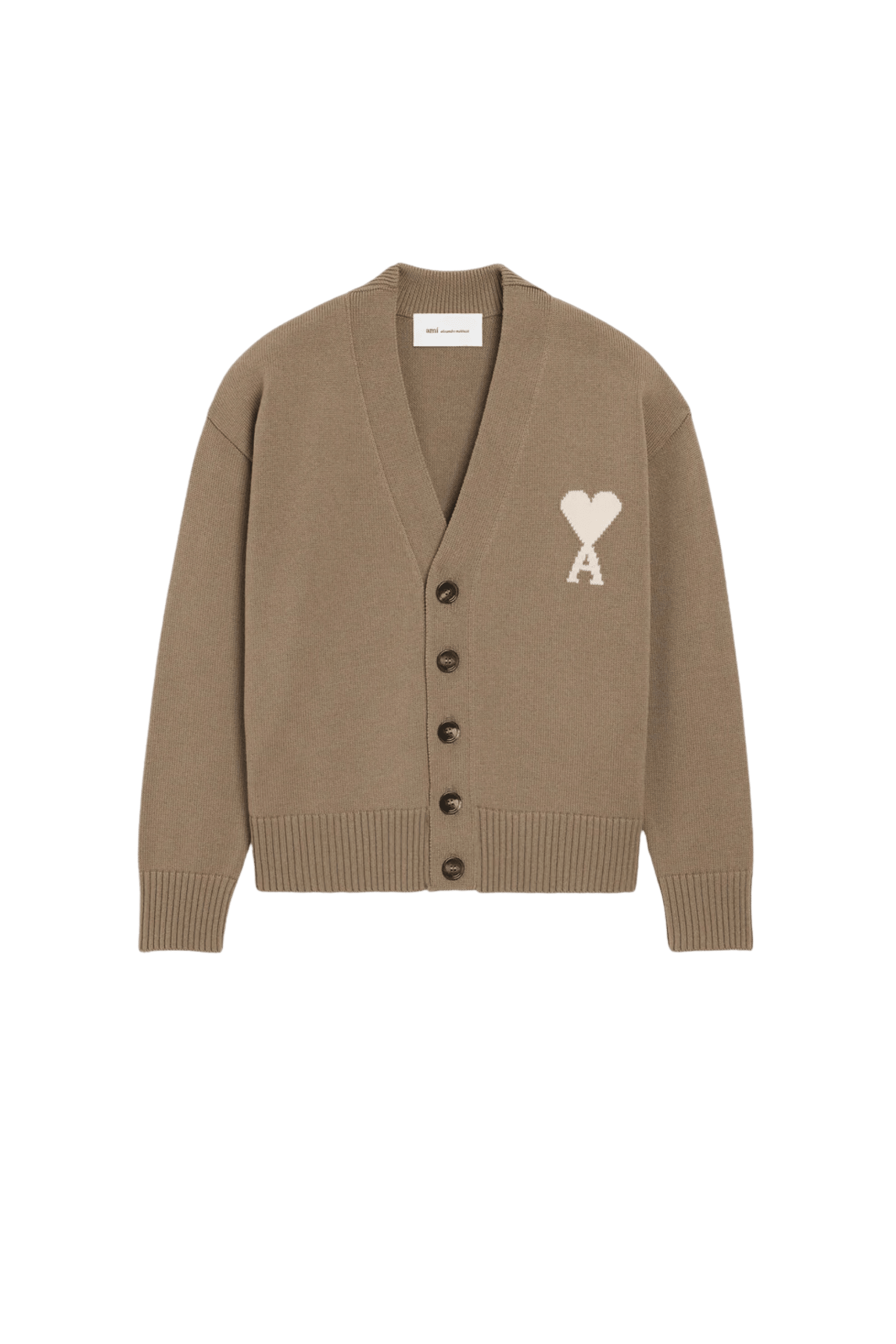 Cardigan Laine Coton Beige Cœur Écru