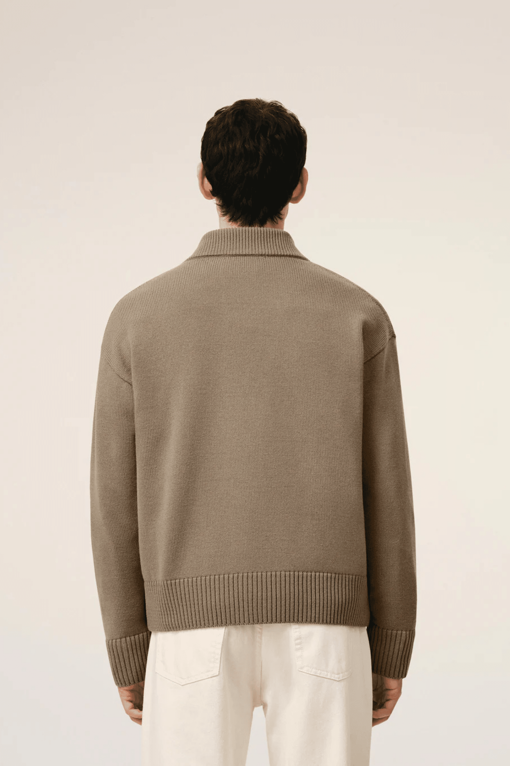 Cardigan Laine Coton Beige Cœur Écru