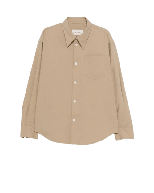 Chemise Boxy Coton Beige Taupe