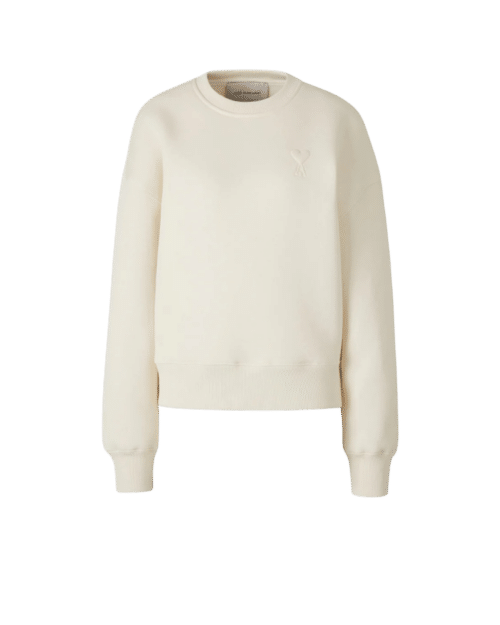 Sweat Blanc Crème Embossé Ton Sur Ton