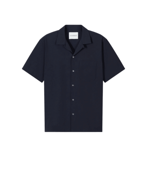 Chemise MC Seersucker Nuit Foncé