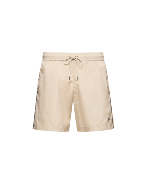 Short De Bain Beige à Liseré