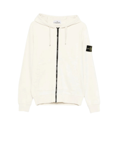 Hoodie Zippé Coton Ivoire