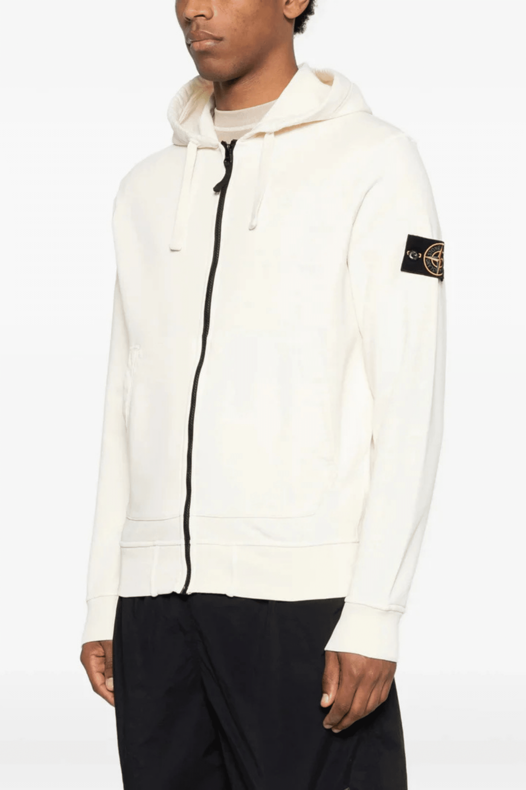Hoodie Zippé Coton Ivoire