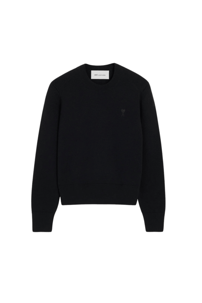 Pull Laine Noire Petit Cœur Noir