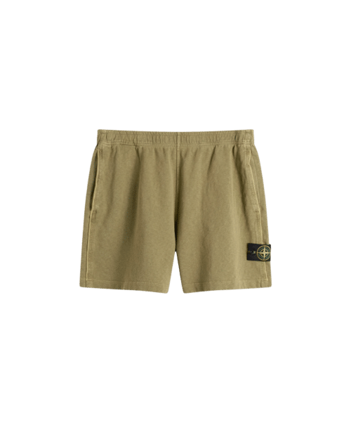 Short de Jogging Coton Flammé Kaki