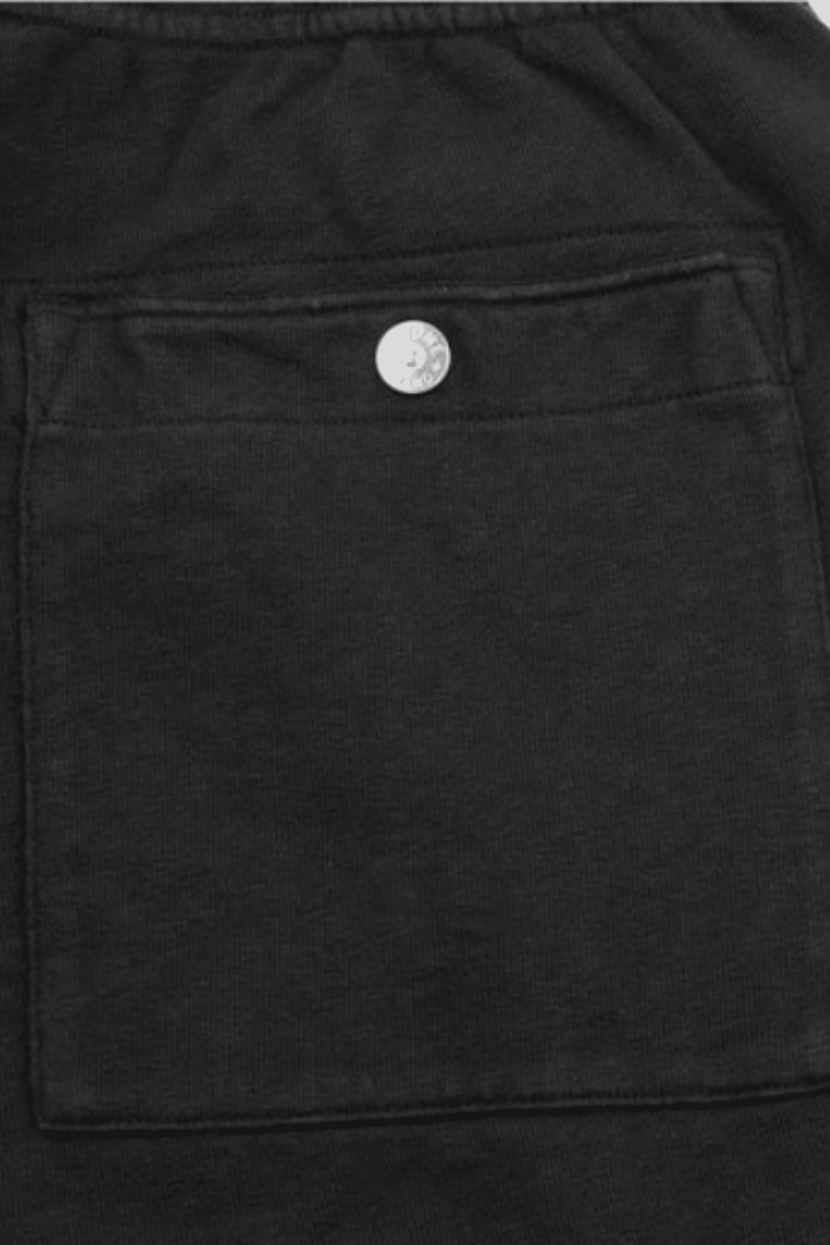 Short de Jogging Coton Flammé Noir