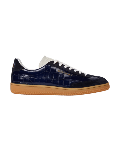 Sneakers Como Motif Croco Marine
